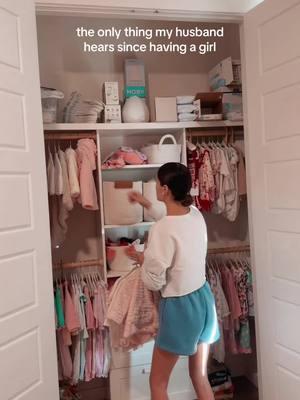 he’s the best though and doesn’t even care! #momlife #MomsofTikTok #girldad #girlmok #relatable #funny #babytok #babyclothes #babystyle #babycloset #closetorganization #pregnantlife #pregnancy 