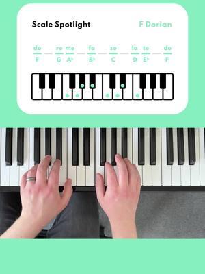 Scale Spotlight: F Dorian (Minor #6)  Accompaniment chords: Fm - Bb/F - Fm7 #pianoscales #learnpiano #musiceducation #pianotutorial  #musictheory #dorianmode #pianotok 