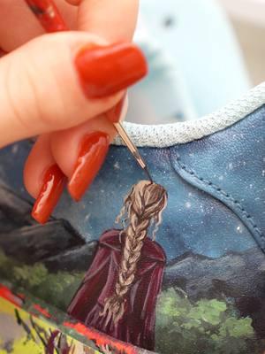 Bringing a fantasy princess to life, one brushstroke at a time with @angelusdirect paints ✨👑 Watch as @cassykustoms crafts these Fantasy Book AF1s! #AngelusDirect #customsneakers #angeluspaint #sneakerartist #painter #fantasybooks #fantasyworld #customsneakers