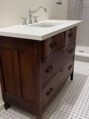 BATHROOM UPDATES!! I can’t believe how far this room has come and I am becoming more obsessed with it everyday. I already have the hardware for the cabinets and special trim plates I can’t wait to install.  My dad would be so thrilled with how this turned out! Wish he was here to see it and celebrate with me but I know he is BEAMING at the results from above 😇🪽  While I had dreams of learning how to build a bathroom with my own two hands, life had other plans for me and sometimes ya gotta pivot. Looking forward to putting the finishing touches in!  #Bathroomdesign #bathroomdecor #bathroominspo #bathroomrenovation #homerenovation #atticconversion #newbathroom #chromefinish #vanity  @Floor & Decor @Delta Faucet 