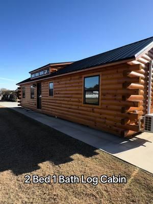 Beautiful 14x40 Log Cabin!! 2 Bed 1 Bath and loft!! Call or text 903-417-8827 for more info!! #tinyhome #cabinlife #modern #trend #loft #logcabin #tinycabin #farmhouse #dreamhome #fyp #fypシ #farmlife #tiny #tinyhouse 