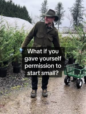 What if you gave yourself permission to start small? Share an example of starting small that inspires you! #startsmall #smallsteps #startwhereyouare #trees #plantatree #livesimply #motivational #filson1897 #homesteading #homestead #sustainable #sustainableliving #intentionalliving 