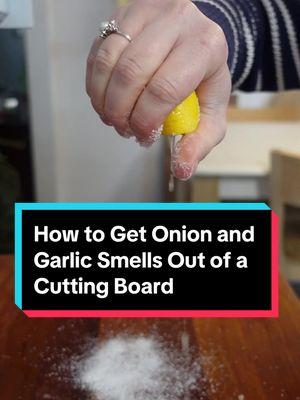 Quit washing your cutting boards! #woodencuttingboard #cleancuttingboard #cuttingboardcare #lemonhack 