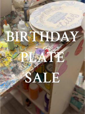 Order yours now for sale price! #MamaPaintz #SmallBusiness #BirthdayPlates #Etsy #HandLettering #PaintWithMe #PaintingPottery #PaintingBirthdayPlates #CakePlate #FirstBirthday #Keepsake #GiftIdea 