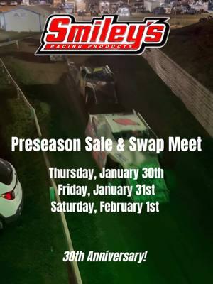 Race season is right around the corner, and we cannot WAIT! 💨 To kick off the season, our preseason sale and swap meet is coming up in just TWO WEEKS! From firesuits, helmets, fittings, seats, and other racing essentials - we have everything you need to gear up for your best year yet here at Smileys Racing Products. 🚗💨 And the best part? From Thursday, January 30th, through Saturday, February 1st, enjoy deep discounts on products in-store, vendors on-site Friday and Saturday to answer your questions and showcase new products, a free lunch on Saturday 🍽️, and a swap meet in the parking lot! There’s going to be non-stop action, so come hang out with us! See you there! • • • #SmileysRacingProducts #Smileys #SmileysPreSeasonSale #RacingIndustry #Racing #EventsInDallas #DallasToDo #CarGuysDallas #RacePreSeason #ZampHelmets #K1RaceGear #BellRacing #AllstarPerformance #WielandGroup #BassetRacingWheels #TexasSwapMeet #SmileysPreSeasonSale #DavinciPerformanceCarburetor #QA1Motorsports #SchoenfeldHeaders #LandrumPerformanceSprings 