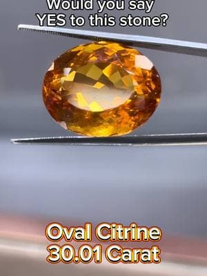 Would you say ‘Yes’ to this massive stone? 🧡#oval #citrine #citrinecrystal #gems #massive #huge #carat 