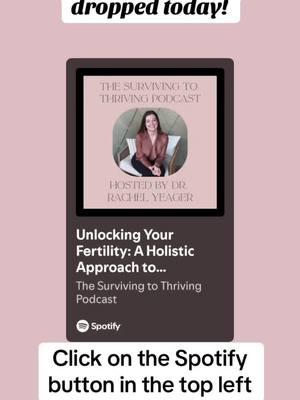 🌱 New Episode Alert! Unlocking Your Fertility: A Holistic Approach to Conception and Wellness🌱 In the latest episode of the Surviving to Thriving Podcast, I’m diving deep into a holistic approach to fertility. Whether you’re just starting your fertility journey or facing challenges like unexplained infertility or recurrent loss, this episode is for you! 💫 I’ll share tips on how to optimize your health with:  ✅ Diet & Supplements ✅ Stress Management ✅ Personalized Care Plus, I discuss how BOTH men and women can improve fertility by blending natural therapies with modern science to unlock your full fertility potential! 🌿 Tune in and learn how you can start thriving in your fertility journey today! #FertilityJourney #HolisticHealth #SurvivingToThriving #FertilitySupport #NaturalTherapies #HealthAndWellness #MindBodyConnection #FertilityAwareness #RootCauseHealing #ChronicIllnessRecovery #HolisticHealth #MindBodySpirit #ChronicFatigue #BrainFog #ChronicPain #AutoimmuneHealing #HolisticHealing #HealthJourney #NaturopathicDoctor #SurvivingToThriving #Fibromyalgia #ChronicFatigueSyndrome #AutoimmuneDisease #MCAS #Histamine #Inflammation #HolisticHealth