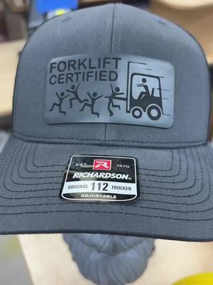 This hat continues to be one of our best selling hats of all time! Did you grab yours yet? Leatherette patches are custom laser engraved and permanently affixed using a heat press. Hats are popular Richardson 112 trucker style with adjustable SnapBack closure. We also carry Evolve ponytail hats, FlexFit, and Flat Bill. Check out our TikTok shop for more styles and designs!  #TikTokShop #hat #beanie #forkliftcertified #forkliftoperator #forklift 