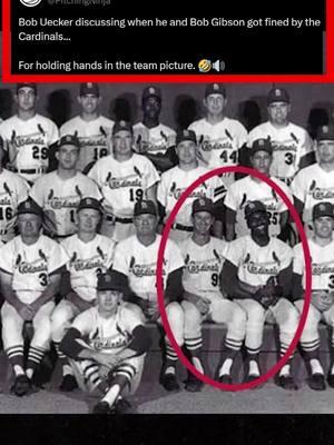 Bob Uecker discussing when he and Bob Gibson got fined by the Cardinals... For holding hands in the team picture. 🤣🔊 #pitching #pitchingninja #MLB 