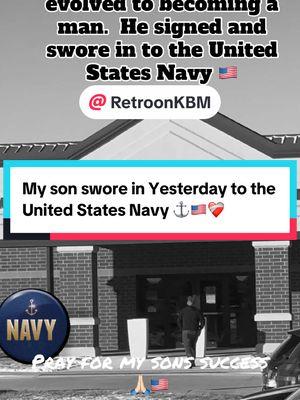 My baby boy is in a new chapter now.  Please keep him in your prayers as he transitions from a young boy into a man.  #militarytiktok #usnavy #navy #son #proudmom #lifeadventures #NewChapters #babyboy #bootcamp #navybootcamp #militarylife #prayers #change #bravery #navymom #militarymom @Retro on KBM 