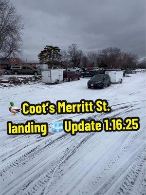 🦆Coot’s Merritt St. landing 🧊Update 1.16.25🚨 🐠Otter Street Fishing Club 🎣 #icefishing #lakewinnebago #icereport #fishing #ice #hardwater #cootslures #cootsadventures #bago #ice #snow #winter #Outdoors #htenterprises #oshkosh #wisconsin 