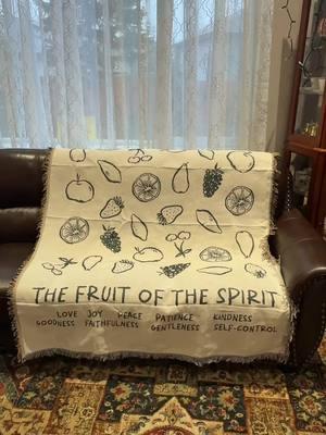 Beautiful “The Fruit Of The Spirit” throw blanket from the Elevated Faith TikTok Shop ❤️❤️❤️ #elevatedfaith #throwblanket #thefruitofthespirit #blanket 