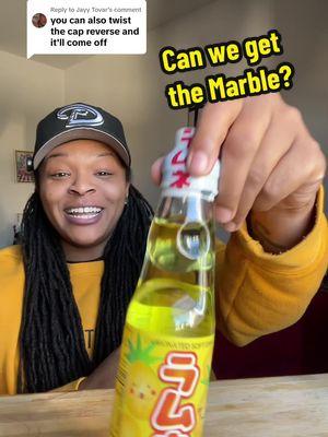 Replying to @Jayy Tovar Ramune Drinks: Trying to remove the marble ball Part 2 ; Twisting the cap in reverse was a fail 😂  Successfully removing the marble from a Ramune: @munchwithdes  #ramune #ramunedrink #howto #drinktok #soda #fyp #Inverted 