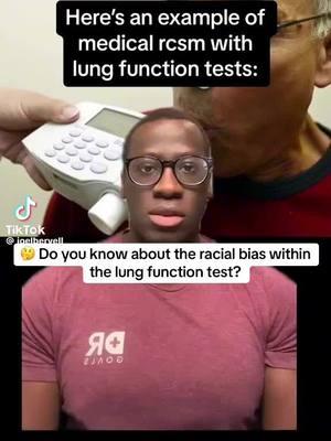 🤔 Do you know about the racial bias within the lung function test? Check out the #facts in this #Tiktok. Credit: @joelbervell 
#medical #medicalawarness #health #medicalfacts #dermatology
#representationmatters  #Blackmedical  #Blackhealth #Africanhealth #Blackfacts #Africanfacts #knowthesigns  #themoreyouknow  #Worldfacts #Blackgirlfollowtrain #Blackmanfollowtrain #Blackmenfollowtrain  #Blacktiktokcommunity #Africantiktok #Africantiktokcommunity #Africantiktokinterntional