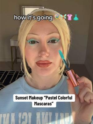 Our Sunset Makeup NEW Pastel Colorful Mascaras 🎀 #mascara #mascarareview #mascarahacks #mascararoutine #colorfulmascara #coloredlashes #pastelmakeup 