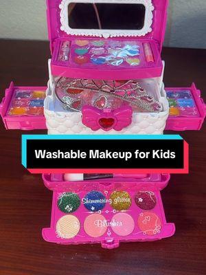 My niece loved all her new makeup and jewelry. She also wanted to put makeup on me!  #ValentinesDay #gift #giftforkids #newyearnewaura #playset #makeupforkids #kids #toddler #playtime #kidsmakeup #safemakeupforkids 