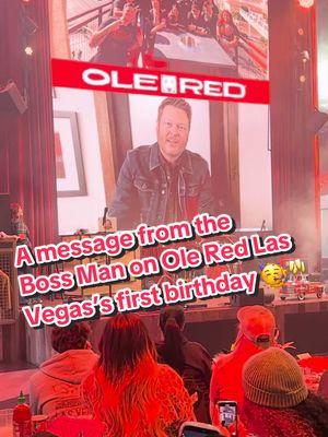 A birthday message from @Blake Shelton himself 🤠🎂 Happy 1 year to the best honky-tonk on the Strip, Ole Red Las Vegas! 🎉🥂 #OleRed #BlakeShelton #LasVegas #Vegas #Nashville #CountryMusic 