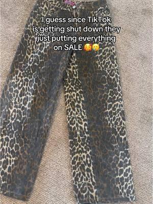 I got these for $70 and now they only $30 😅 #jeans #TikTokShop #leopardjeans  #viraljeans