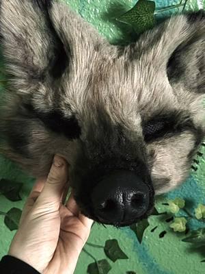 Realistic K9 Mask for sale! high quality, $195 USD. shipping to US and Canada only. Link in bio- Etsy; LusciousLynxMasks#theriotypes #theriancommunity #therianlife #cosplay #emo #aesthetic #funny #quadrobics #fursuit #animals #dark 