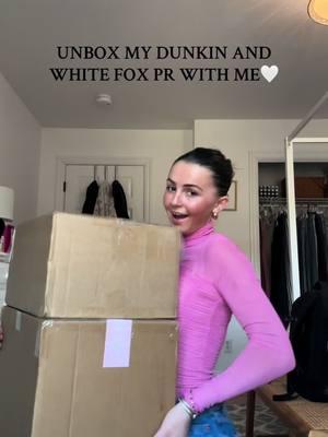 Thank you so much @White Fox Boutique and @Dunkin' i’m so excited!! use code : QUINNTT at white fox for money off🤍 #whitefoxpartner #haul #dunkin 