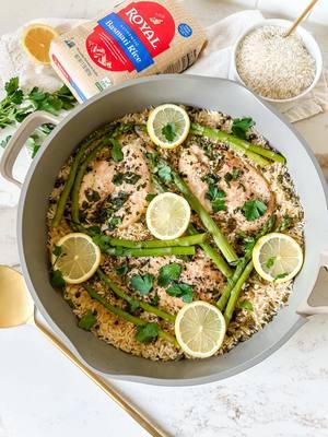 Say goodbye to weeknight chaos and hello to Dinner in a Pinch! #AD This one-pot chicken piccata with @Royal Brand 2lb bag of Basmati Rice is the ultimate weeknight hero. Sustainably grown and naturally aromatic, this premium rice is aged for 12 months to achieve that perfect long-grain texture—always loose, separate, and never sticky.  Honestly, I could eat an entire bowl of just the rice because it’s that good. The delightful fragrance fills the house, creating a cozy vibe that makes every meal feel special. Made with the highest quality ingredients and consistent in flavor, it’s no wonder Royal is America’s #1 Basmati brand! Available at Walmart and anywhere you shop for great Indian foods! Recipe details down below- let me know if you try!!  1.5 pounds chicken breast, (sliced thin) 1 tsp flakey sea salt, (use 1/2 tsp if using other salt) 1/2 tsp fresh ground black pepper  2 tbsp extra virgin olive oil (divided)  2 tbsp grass-fed butter  1 medium shallot, minced  3 cloves of garlic, minced  1 cup of Royal® Basmati Rice, rinsed  Juice from a lemon (about 5-6 tbsp) 2 tbsp capers, (without the juice) 2 cups of bone broth  2 tbsp freshly chopped parsley  10 asparagus spears (I used frozen) *Lemon wedges and more parsley for garnishing Season thinly sliced chicken breast with salt and pepper on both sides. Add to hot skillet with 1 tbsp oil and two tbsp of butter, cook chicken until golden brown (about 3 minutes each side) and remove from the pan.  In same pan add in 1 tbsp extra virgin olive oil, minced shallot and minced garlic. Sautee for 3 minutes.  Add in rinsed rice and toast for 1 minute or until golden brown.  Add in juice from lemon, capers, and bone broth. Mix well. add chicken back into pot cover, top with parsley and let simmer for 15 minutes. Remove lid, add in asparagus, cover and allow to steam for 5 minutes or until all liquid is absorbed and asparagus are steamed fully (bright green) Serve with lemon slices, parsley and enjoy!  #dinnerin30 #onepanmeals #chickenpiccatta, #basmatirice #bonebrothrecipes