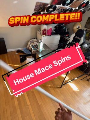 A lil mace spin around the house doesn’t hurt💂🏾🔥🔄  - #marchingband #band #hbcubands #drummajors #fyp #viral #jetsetradio #flips #spinned 