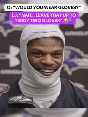 LJ isn’t rocking with the gloves. Leave it to Teddy 🤣🥶 Lamar Jackson is locked in for Ravens-Bills on Sunday. The cold won’t phase him. #football #lamarjackson #teddybridgewater #nfl #ravens #gloves #cold #southfloridafootball #funny #NFLPlayoffs #lockedin 