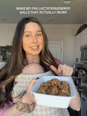 My lactation/energy balls recipe that actually works! 🥛📈 SAVE THIS!!! Recipe makes about 10 balls: 1 cup oats 1/2 cup peanut butter  1/3 cup honey 1 tbsp flax seed 1 tbsp chia seed 1/2 tbsp brewers yeast @Legendairy Milk @Team Legendairy  1/2 tsp vanilla extract 2 tbsp pepitas 2 tbsp dry shredded coconut  2 tbsp chopped pecans 1/4 cup chocolate chips  #lactation #breastfeeding #breastfeedingmama #breastfeedingsnacks #lactationballs #lactationbites #boostmilksupply #increasemilksupply #newmom #ftm #firsttimemom 