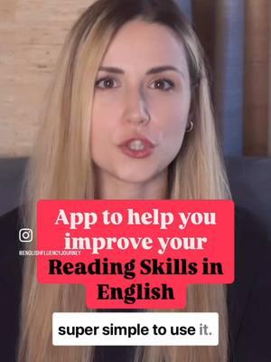 In the next reels I’ll share more apps to help you improve your reading skills in English or you can watch the full video on my YouTube channel 😉  #esl #englishlesson #improvespeaking #improvespeakingskills #howtoimproveenglish #englishfluencyjourney #englishfluencytips #englishfluency #howtobecomefluent #howtobecomefluentinenglish #howtolearnenglish #englishlesson #englishteacher #englishclass 