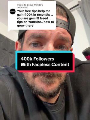 Replying to @Brave Mindz congrats on hitting 400k. You have everything you need to do the same on YouTube. Faceless content works everywhere! #contentcreators #tiktokforbeginners #5000followers #categories #facelessmarketing #tiktokseo #contentcreatorstruggles #10kfollowers😭😭😭😭 #tiktoknewbie #howtomakemoneyonlineforbeginners #200viewjail #keepmovingforward #createviraltiktoks #success #facelessvideos #mindsetshift #facelesscontentcreator #contentcreatorstruggle 