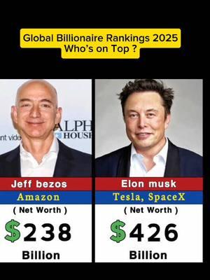 Global Billionaire Rankings 2025.! #billonaire #elonmusk #ranking #comparison #fyp 