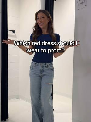 Which red dress should Lily wear to prom? Let us know what you think!❣️#prom #promdress #prom2025 #promdressshopping #promdressinspo 