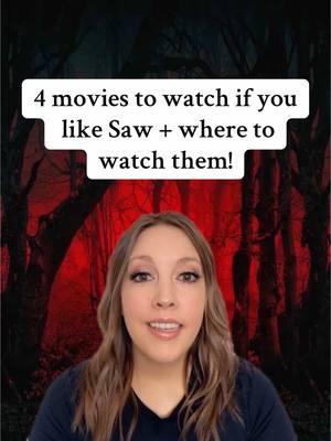 Need a movie to watch!? If you're a fan of Saw, check out these movies with a similar vibe + where to watch them! 🧩 #movies #movierecommendation #whattowatch #tubi #tubimovies #horrormoviesuggestions #horrormovie #saw #sawfranchise #bodyhorror #wheretowatch #freemovie #horrorhideout #moviestowatch #watchlist #horrormovie 