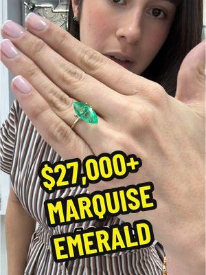 Marquise emerald 6.84cts $27,360 USD #emerald #marquise #selenagomezring 