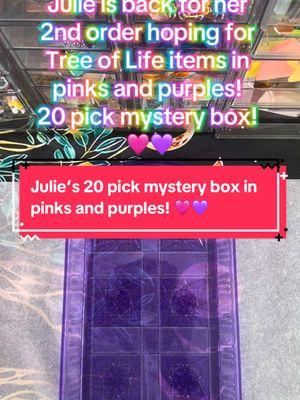 @Julie's Tupperware grabbed her 2nd mystery box in pinks and purples and is hoping for Tree of Life items! Let’s get her great stuff! #livethelifeyouwant #mysterybox #asmr #BookTok #empoweringwomen #community #SmallBusiness #subscriptionbox #creatorsearchinsights 