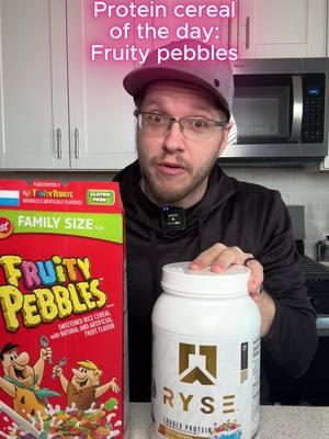 FFGF protein cereal rating - fruity pebbles and Ryse fruity crunch #formerfatguy #tiktok #GymTok #FitTok #foodtiktok #foryou #foodcritic #review #highprotein #proteincereal 