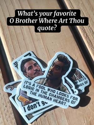 If you’re a huge fan of the Coen Brothers classic O Brother Where Art Thou like m. You gotta check out these awesome sticker on the Bearded Historian Etsy page. Link in bio. #obrotherwherearethou #millenialsoftiktok #early2000s #georgeclooney #bluegrasstiktok #hillbilly #southernaccent 