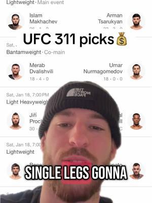 Confident with these picks. What do you think?🤔 #ufc311 #islammakhachev #dagestan #armantsarukyan #ufcpicks #fyp #trendingvideo 