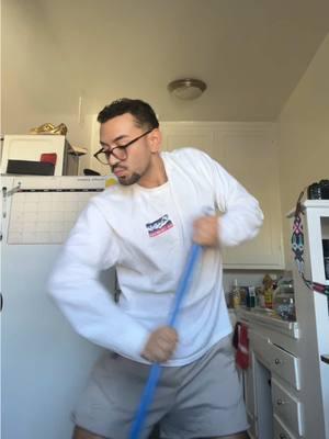 If you ain’t dancing you ain’t cleaning right 🧹 #latinos #badbunny #latinosbelike #latinostiktok #dtmf 