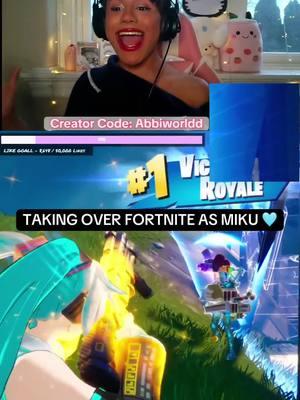 MIKU CLOCKING IT AS ALWAYSSS 🩵 #mikufortnite #fortnite #gaming #godzillafortnite 