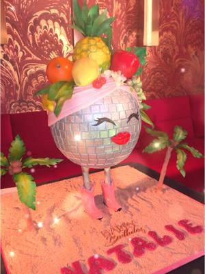 Disco + Carmen Miranda + Western = Discoteque TropiTex Cake  #discoballcake #carmenmiranda #cowboyboots #cake #cakesoftiktok #houstoncakes 