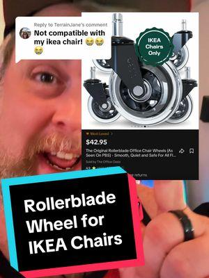 Replying to @TerrainJane The Original Rollerblade Office Chair Wheels @The Office Oasis #jason_norcross #officechair #officechairwheels #officechairs #chairchairs #officesetup #officesetups #workfromhome #desksetup