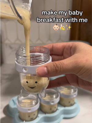 make my baby breakfast with me!👶🏻🍌✨  #babyfood #fyp #sahmlife #fy #babyfoodideas #momtok #fup #bananapuree #babytok #babypuree #firsttimemom #foryourpage 