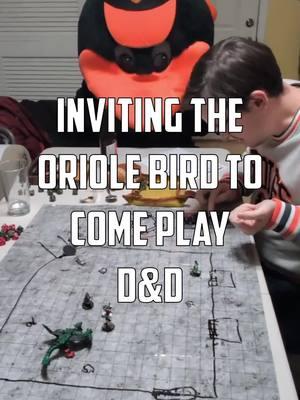 The Orioles Bird playing D&D with Varrick of Bard City! @orioles When we say we're a Bard Band from Baltimore - this is just a part of the gig. #birdland #orioles #dnd5e #renfaire #renfest #dndmemes