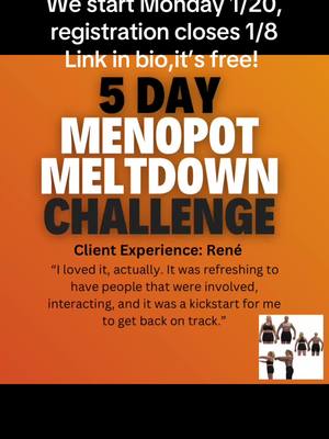 I have a free 5 day challenge that will help you bust those cravings, beat down that bloat boost your energy and shrink your belly.  We start Monday 1/20 registration closes 1/18. Link in bio. #menopotmeltdownchallenge #menopauseweightloss #womenover50 #menopausefatloss #50andfit #menopausebellyfat 