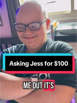 good luck asking Jess for money 😔 #imbroke #sister #sisters #sisterthings #sisterlove #family #money #askingformoney #lendingmoney #prank #funny #downsyndrome #downsyndromeawareness #downsyndromerocks #downsyndromelove #alopecia #alopeciaawareness #alopeciaareata #alopecialife #disability #disabilitytiktok #disabilityawareness #disabilitypride 