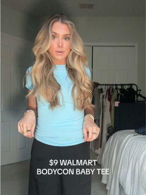 Replying to @Kasey Goss the viral $9 bodycon baby tee is BACK BABY! These sell like hot cakes!! This is the ultimate baby tee it’s full length (notcropped) with the perfect amount of stretch, sleeve length, fabric everything about this screams $50 tshirt but it’s $9 and comes in 10+ colors!!! 👏🤩 it is 🔗 in my LTK (bio - LTK - TikTok - find this post)  #walmart #walmartfashion #walmartfinds #scoopfashion #walmartscoop #affordablefashion #walmartfashion #walmarthaul #lookforless #babytee #skimsdupereview #skimsdupe #greytshirt #greycroptop #closetbasics #capsulewardrobe #closetessentials #walmartnewarrivals #babybluetshirt @Walmart @Walmart Creator 