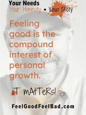 Feeling good is the result of small, consistent actions that compound over time, much like interest in a bank account. Personal growth isn’t about perfection or grand gestures but about daily choices—reading a chapter, practicing self-care, or being kinder to yourself. These small investments build resilience, confidence, and inner peace. Neglecting these actions stalls growth, so the key is to keep showing up for yourself, one step at a time, and let the momentum create lasting change. #feelgoodfeelbad #itmatters #Love #growth 