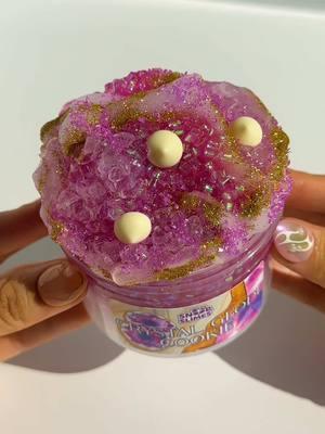 Crystal Geode Cookie ✨ This slime comes with a hybrid bingsu and icee slime base that smells like grape soda pop - it makes sizzles and light crunchy ASMR #slime #asmr #snoopslimes 