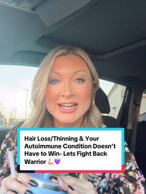 Our Autoimmune condition and hair loss/thinning doesn’t have to win! 💪 If you’re over 40, working full-time, managing an autoimmune condition, these steps have helped me on my journey: I hope they bless you too 💜🙏🏼 1️⃣ Eat an anti-inflammatory diet 🥗 2️⃣ Addressing your nutritional deficiencies 💊 3️⃣Staying Hydrated water 💦 Clean Electrolytes  4️⃣Gut Health - Check for bad bugs that could cause havoc and inflammation and scalp and skin issues  5️⃣Care for your scalp with love 🌿- nourish with clean products, promote circulation with scalp massages, and detoxify; clean scalp scrubs and rinses  Healthy hair starts from the inside out, and YOU are in control. 💜 Follow for more tips to get your hair thriving again!  #HairLossHelp #HealthyHairTips #ScalpCare #ThinningHairSolutions #LupusWarrior #WorkingWomen  #AutoimmuneHairLoss #WomenOver40 #ChronicHealthWellness